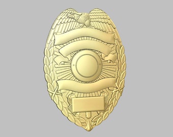 Blank Badge Michigan Style CNC Model .stl 3d Relief