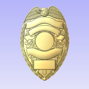 3d file CNC model - Police -  Badge Type 84- Digital file download - not a physical item
