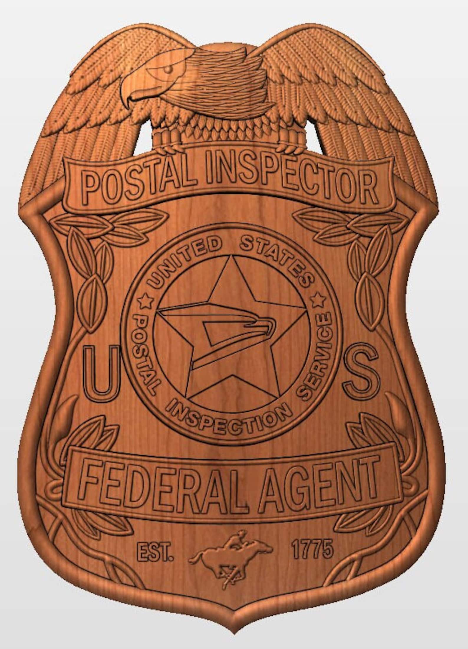3d File CNC Model US Postal Inspector Badge Digital File Download