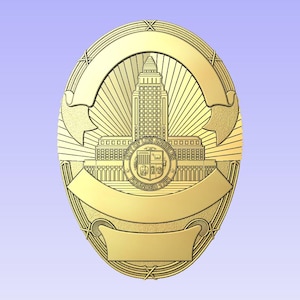 3d file CNC model - LA Police Badge - Blank - Digital file download - not a physical item