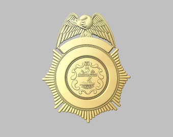 STL format - 3d CNC - Tennessee State Trooper Badge- Digital file download - not a physical item