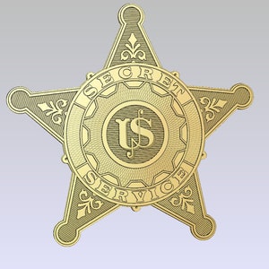 3d file CNC model - U.S. Secret Service Badge- Digital file download - not a physical item