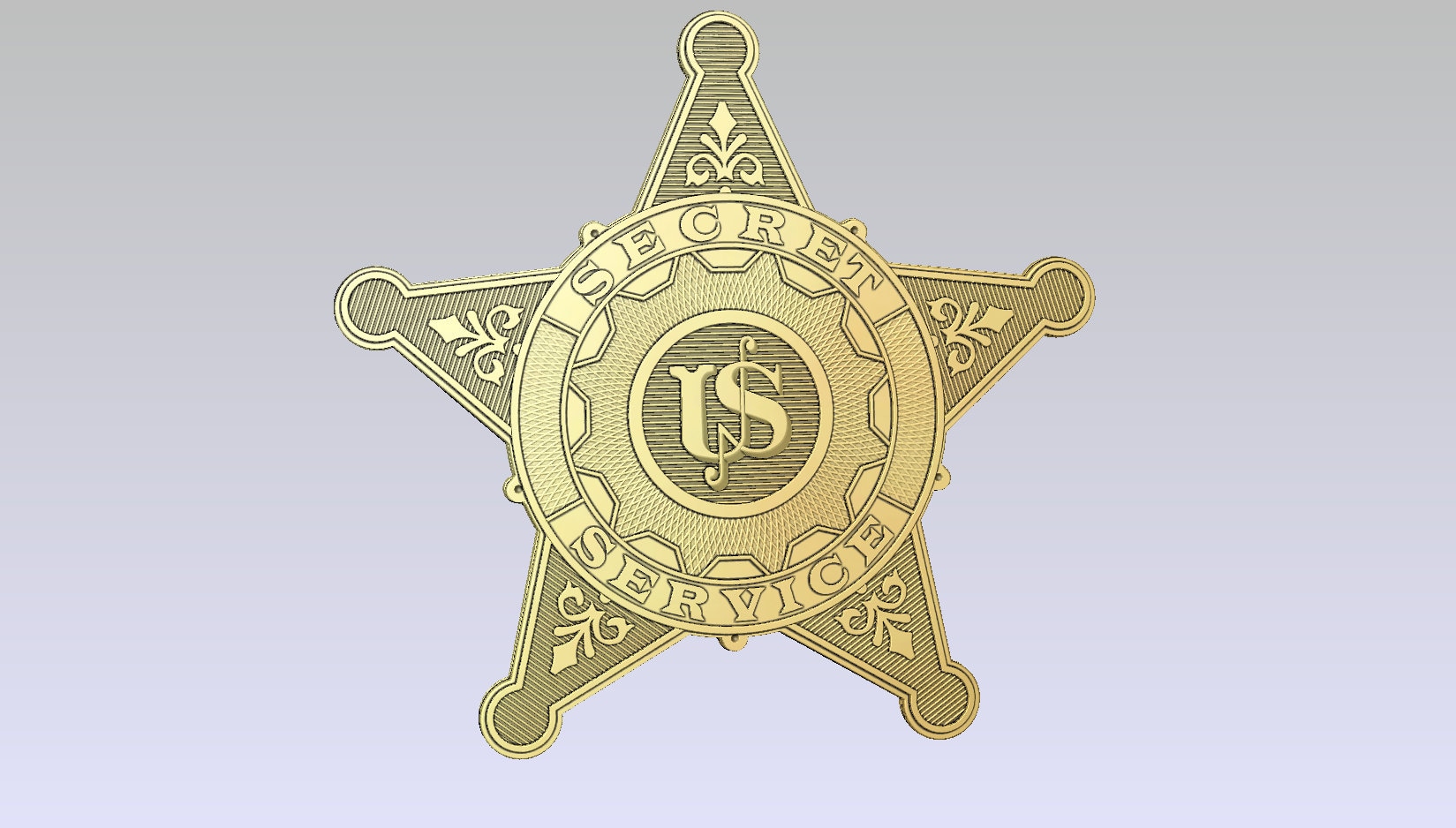 3d File CNC Model - U.S. Secret Service Badge- Digital File