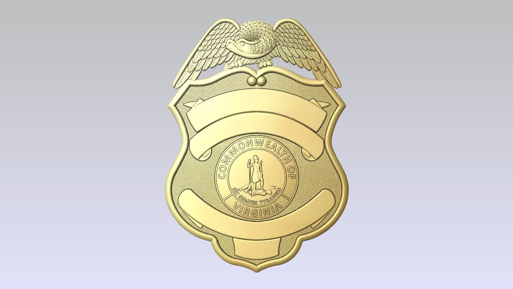 Police Badge With Chain In 3d Vector Stock Illustration - Download