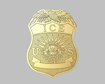 3d file CNC model - Police -  U.S. Immigration and Customs Enforcement Badge- Digital file download - not a physical item