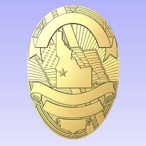 Idaho oval badge  3d file CNC model - Police- Digital file download - not a physical item