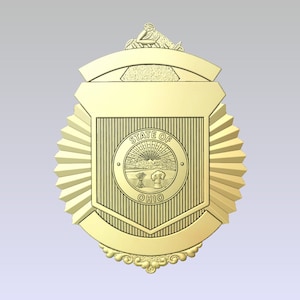 3d file CNC model - Police -  Ohio Badge- Digital file download - not a physical item