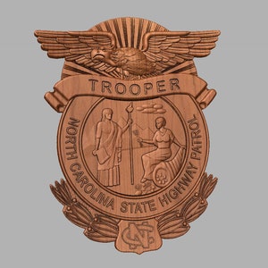 North Carolina State Police 3d badge plaque