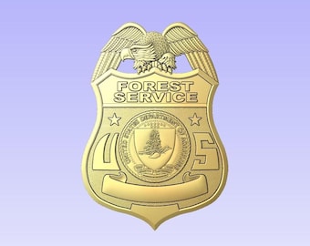 3d file CNC model - US Forest Service Badge - Digital file download - not a physical item