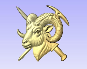 Mountaineering Badge - 3d file CNC model- Digital file download