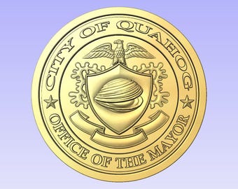City of Quahog mayors plaque - 3d file CNC model- Digital file download