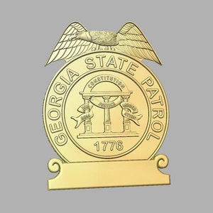 3d file CNC model - Georgia State Patrol badge model- Digital file download - not a physical item