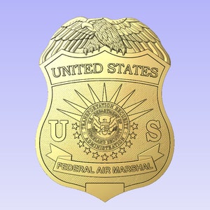 3d file CNC model - United States Air Marshall Badge version 2 - Digital file download - not a physical item