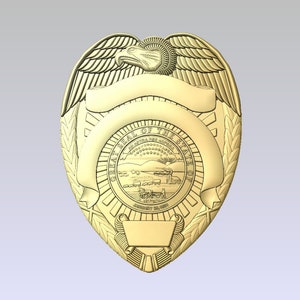 Kansas State Police Badge - STL format - 3d CNC- Digital file download - not a physical item