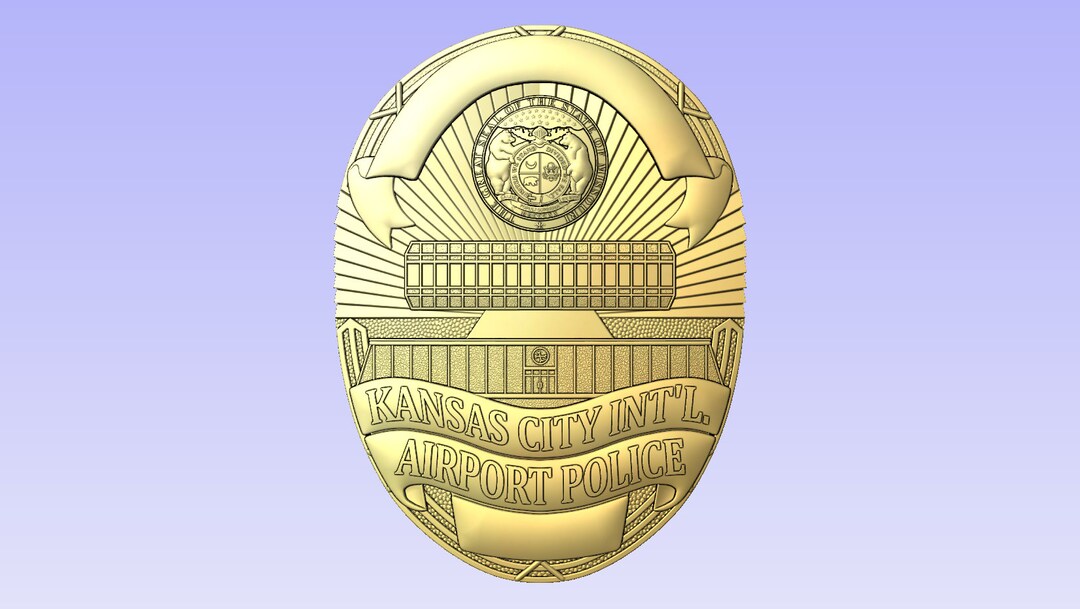 Kc Cnc File 3d File CNC Model - Kansas City Airport Badge- Digital File Download ...