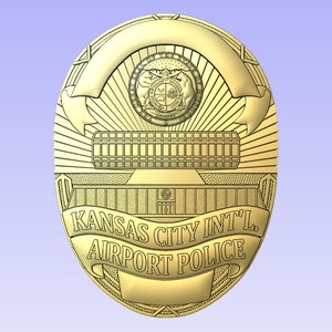 3d file CNC model - Kansas City Airport Badge- Digital file download - not a physical item