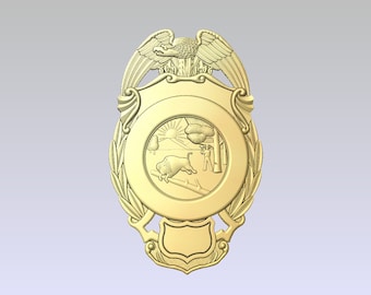 Indiana State Police Badge - STL format - 3d CNC- Digital file download - not a physical item