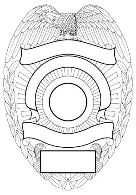 Eagle on Top Police Badge Vector DXF AI and SVG File - Etsy