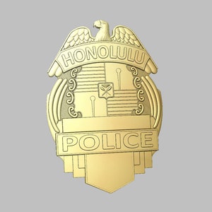 3d file CNC model - Honolulu Police Badge- Digital file download - not a physical item