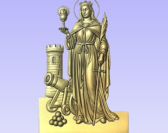 St Barbara Artillery - 3d file CNC model- Digital file download