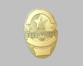 3d file CNC model - Austin Texas Police Badge- Digital file download - not a physical item