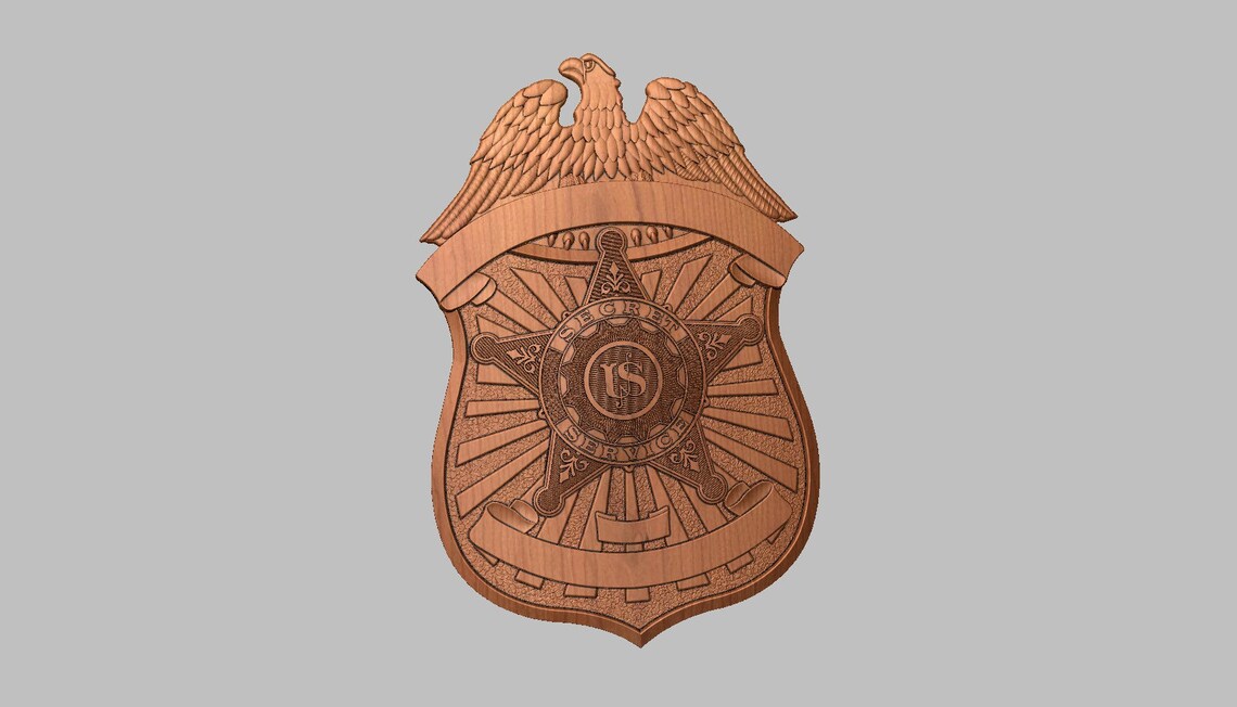 3d File CNC Model - U.S. Secret Service Badge - With and Without Badge ...