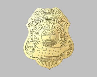 Tennessee Bureau of Investigation Badge- TBI-   - STL format - 3d CNC- Digital file download - not a physical item