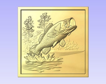 Bass Fish - 3d file CNC model- Digital file download
