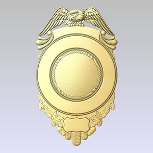 Police - Fire Badge Type 66 - 3d file CNC model- Digital file download - not a physical item