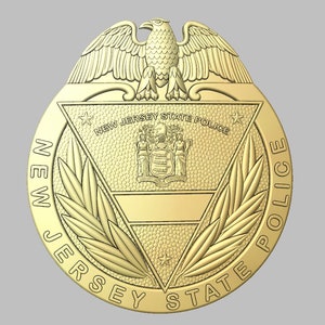 Placa de la Policía Estatal de Nueva Jersey - Formato STL - CNC 3D - Descarga de archivo digital - No es un artículo físico