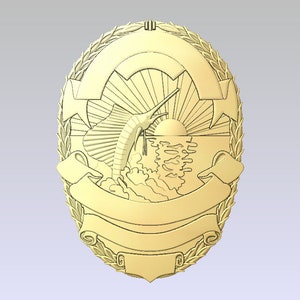 3d file CNC model - Ft. Pierce Police Badge- Digital file download - not a physical item