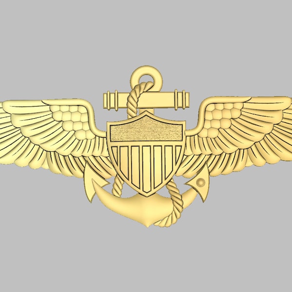 Naval Aviator Wings - 3d file CNC model- Digital file download - not a physical item