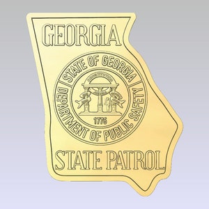 3d file CNC model - Georgia State Patrol patch model- Digital file download - not a physical item