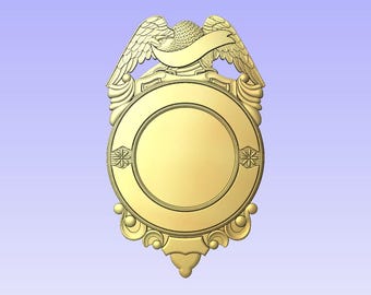 3d file CNC model - Badge Type  101 -  Digital file download - not a physical item
