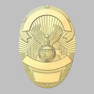 Mesa Arizona blank police badge - 3d file CNC model - Police - can add custom lettering- Digital file download - not a physical item
