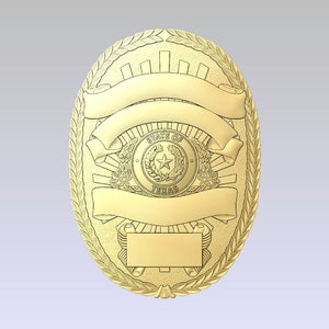 3d file CNC model - Police -  Oval Badge with Texas State Seal- Digital file download - not a physical item