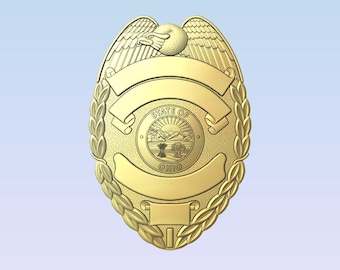3d file CNC model - Police - Fire Badge Type 32 with  Ohio Seal  Digital file download - not a physical item