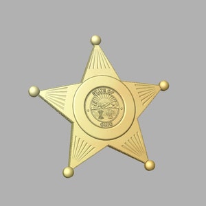 3d file CNC model - Police - Ohio Sheriff Badge - Two versions- Digital file download - not a physical item