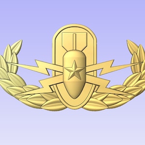 3d file CNC model - EOD Senior Badge- Digital file download - not a physical item