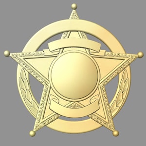 3d file CNC model - Police - Fire Badge Type 37- Digital file download - not a physical item