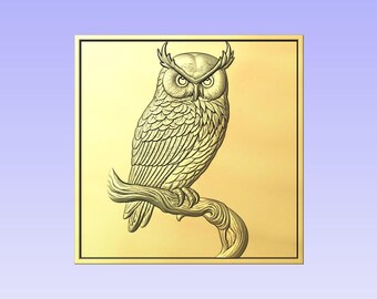 Owl - 3d file CNC model-- Digital file download