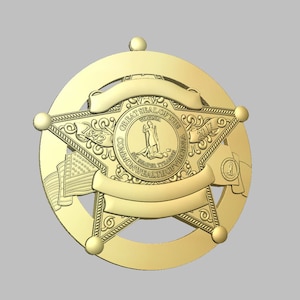 3d file CNC model - Police -  Virginia 5 point Star- Digital file download - not a physical item