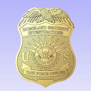 3d file CNC model - Homeland Security Task Force Office Badge- Center logo  Digital file download - not a physical item