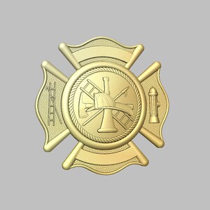 STL format - 3d CNC - Fire Department Cross Badge- Digital file download - not a physical item