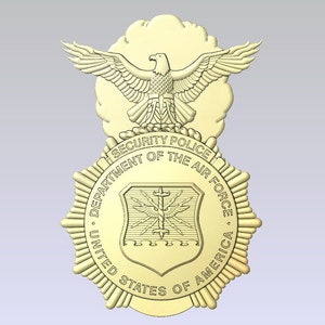 Air Force Security Badge - STL format - 3d CNC- Digital file download - not a physical item