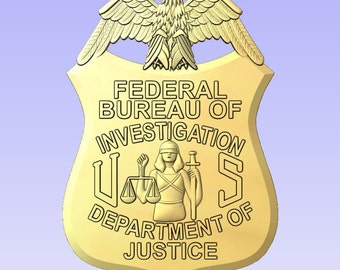 FBI Badge 3d file - STL- Digital file download - not a physical item