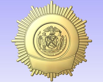 New York City Badge -   - STL format - 3d CNC- Digital file download - not a physical item