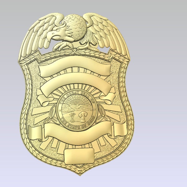 Ohio EOT Shield Abzeichen - 3D Datei CNC Modell - Polizei - Fire Badge Typ - Digitaler Dateidownload - kein physischer Gegenstand