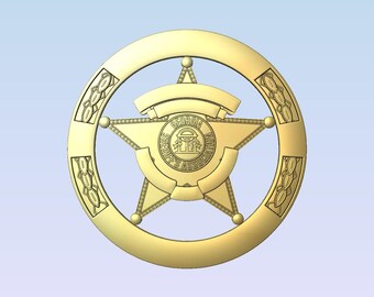 3d file CNC model - Badge Type  102 - GA Seal -  Digital file download - not a physical item