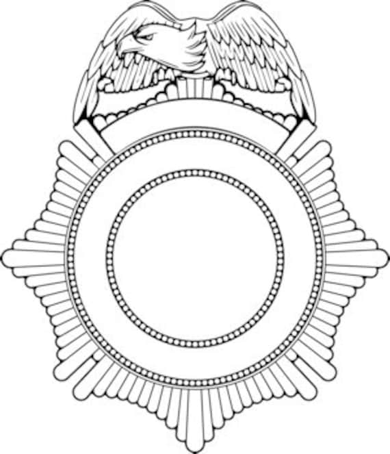 Eagle on Top Police Badge Vector DXF AI and SVG File | Etsy